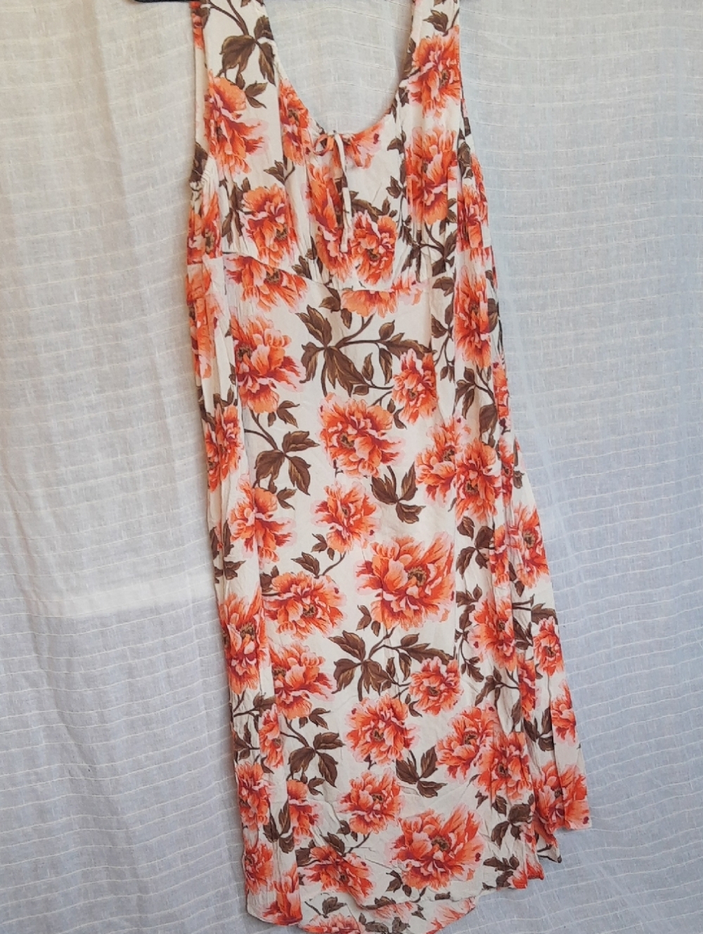 Old Navy Cream Maxi Dress with Orange Floral Print